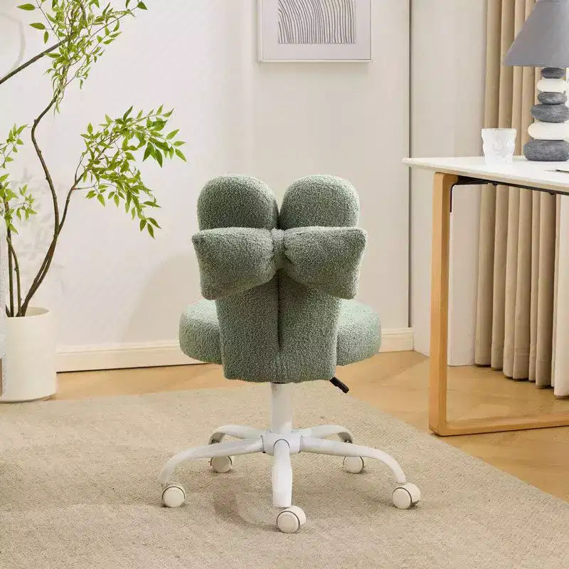 Fauteuil de bureau pivotant Bow Teddy en tissu avec oreilles de lapin réglables