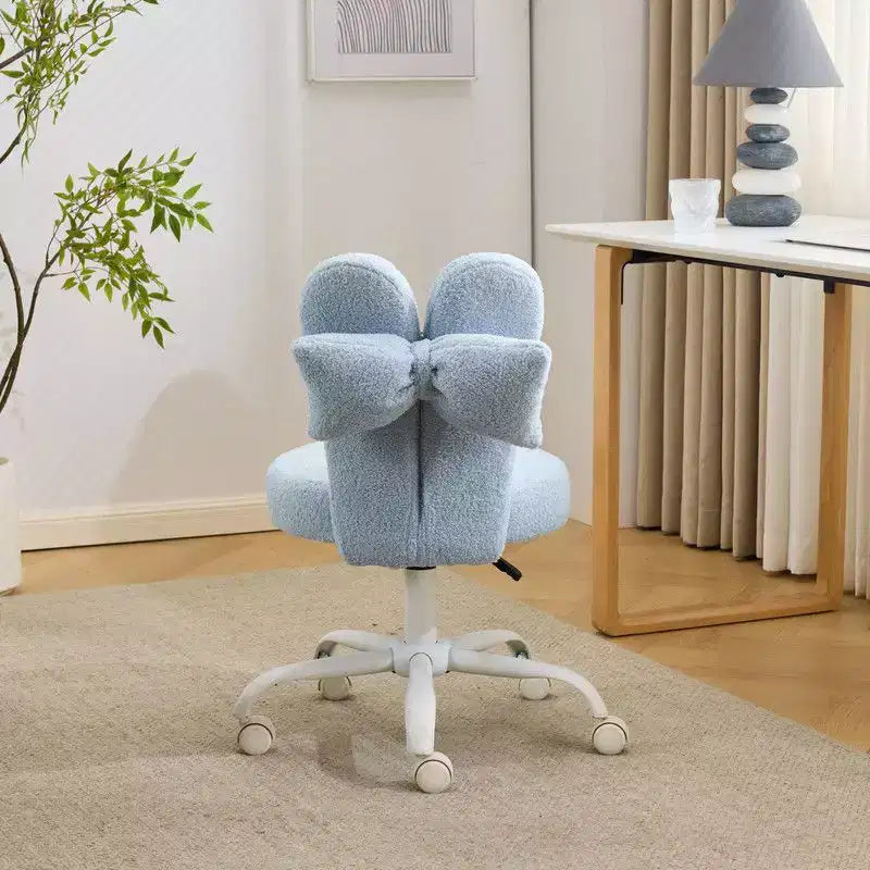 Fauteuil de bureau pivotant Bow Teddy en tissu avec oreilles de lapin réglables