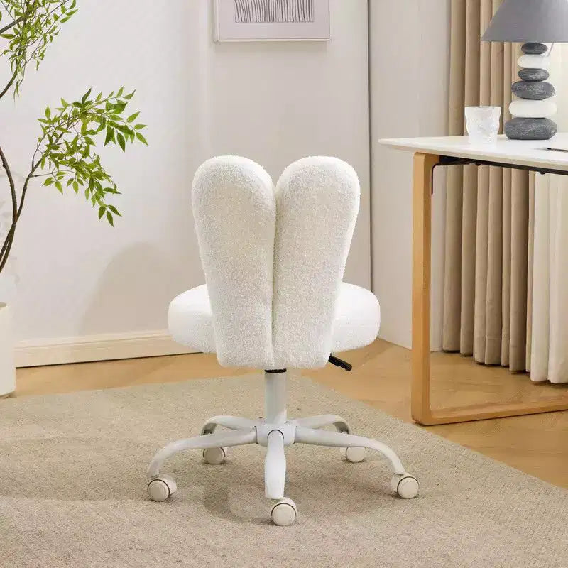 Fauteuil de bureau pivotant Bow Teddy en tissu avec oreilles de lapin réglables