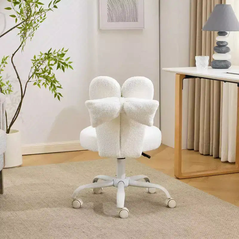 Fauteuil de bureau pivotant Bow Teddy en tissu avec oreilles de lapin réglables