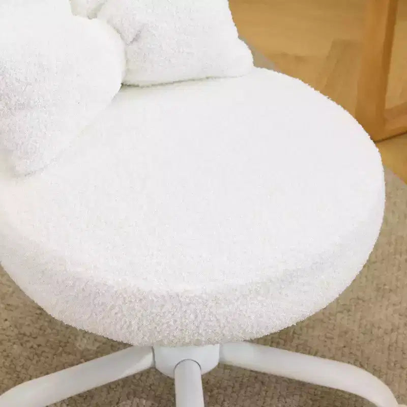 Fauteuil de bureau pivotant Bow Teddy en tissu avec oreilles de lapin réglables