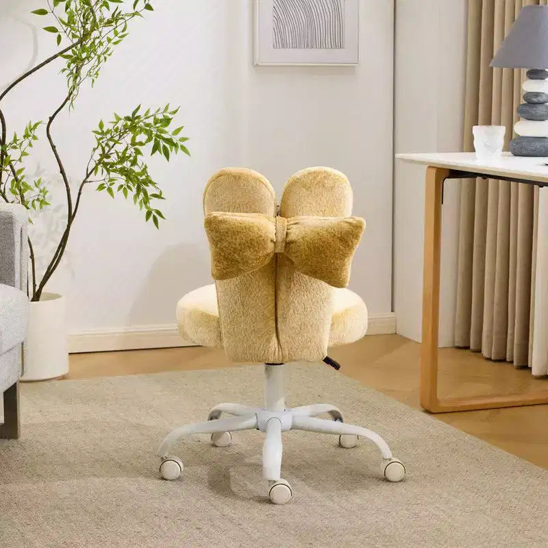 Fauteuil de bureau pivotant Bow Teddy en tissu avec oreilles de lapin réglables