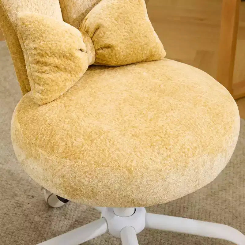 Fauteuil de bureau pivotant Bow Teddy en tissu avec oreilles de lapin réglables