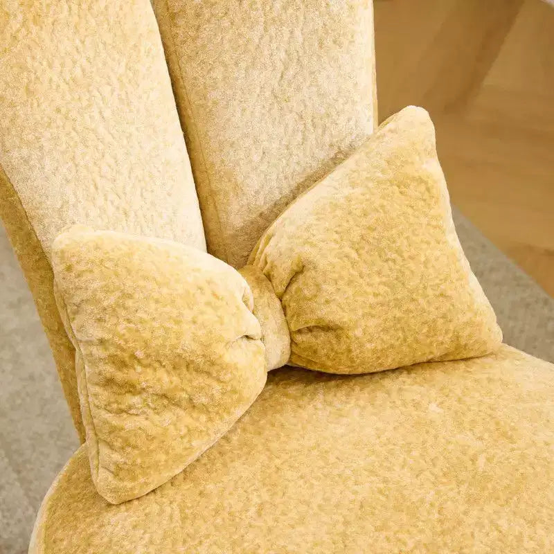 Fauteuil de bureau pivotant Bow Teddy en tissu avec oreilles de lapin réglables