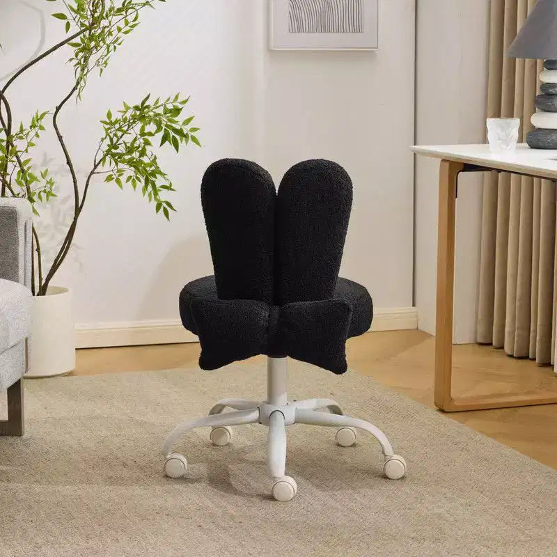 Fauteuil de bureau pivotant Bow Teddy en tissu avec oreilles de lapin réglables