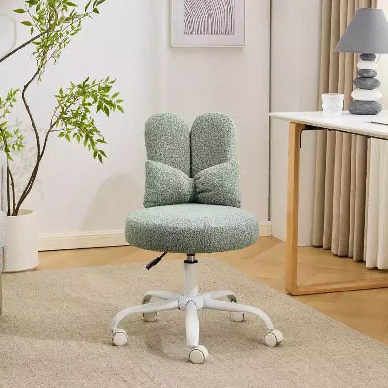 Fauteuil de bureau pivotant Bow Teddy en tissu avec oreilles de lapin réglables