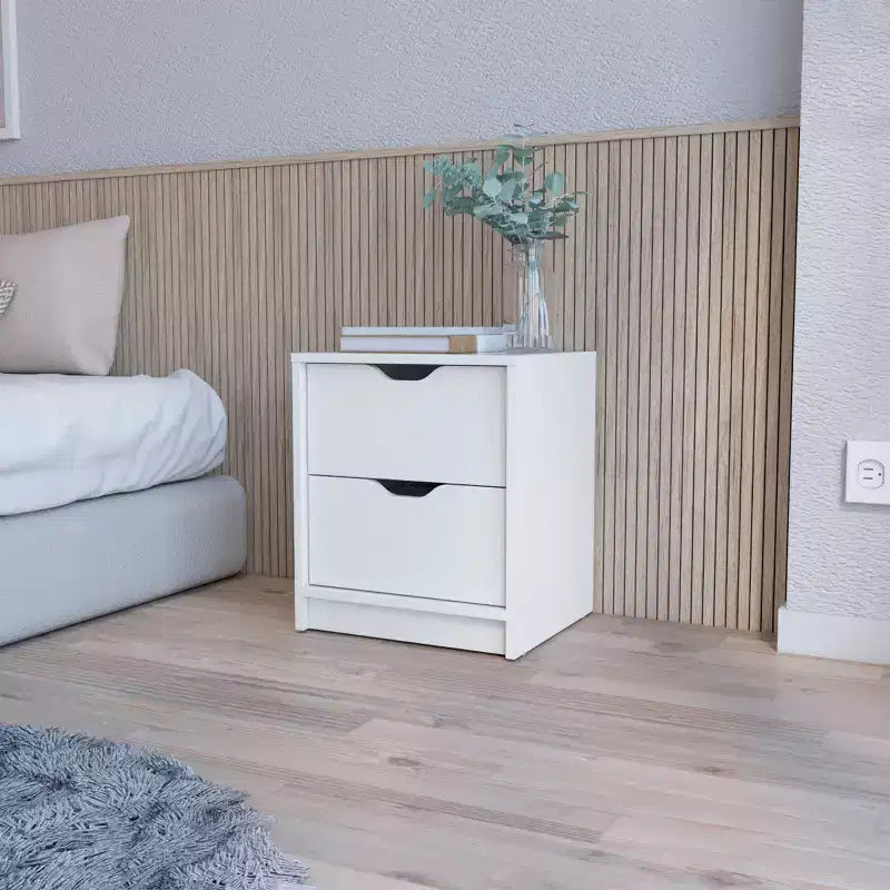 Dillon 2 Stylish Functional 2 Drawer Nightstand for Bedroom Living Room