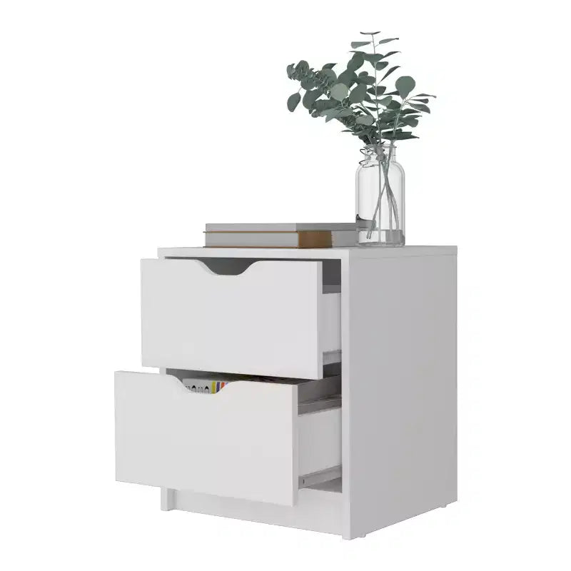 Table de chevet fonctionnelle à 2 tiroirs pour chambre à coucher