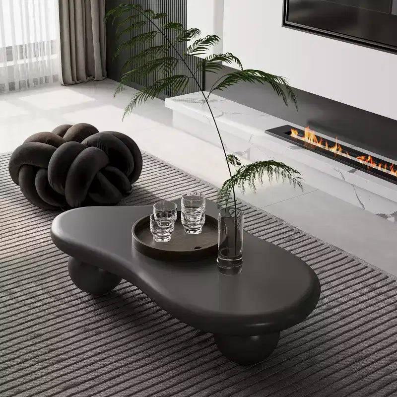 Table basse nuage 47 avec pieds sphériques, Table basse centrale irrégulière moderne