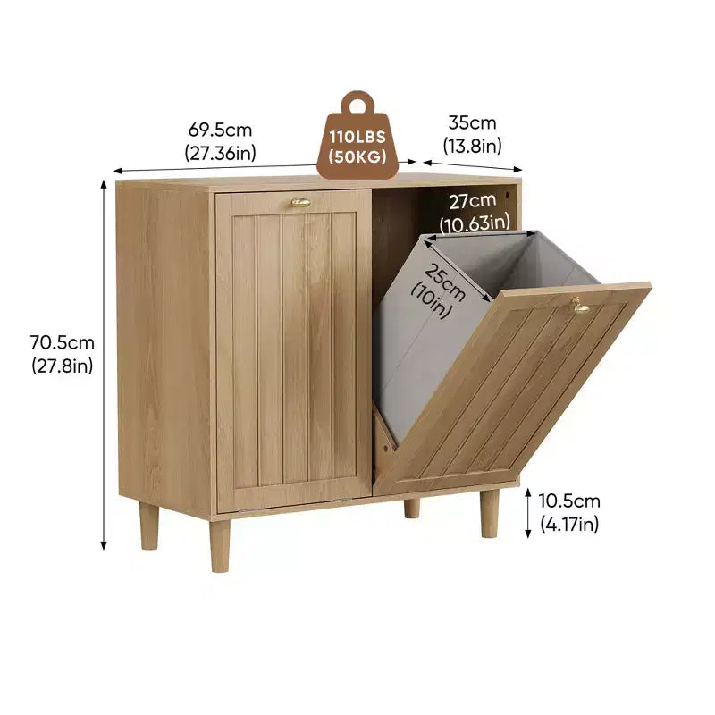 Meuble à linge en bois moderne 70 avec panier amovible