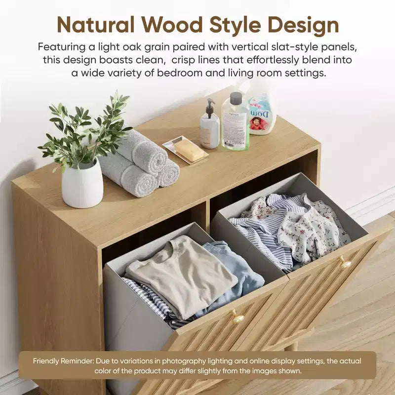 Meuble à linge en bois moderne 70 avec panier amovible