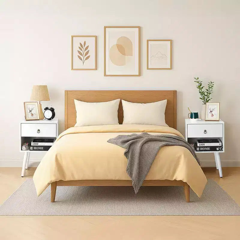 Karl Home 15 Inches Wide Nightstand - 1 Drawer, Lower Shelf - set of 2