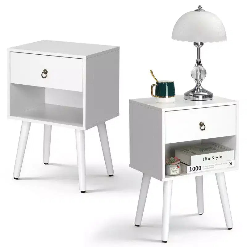 Table de chevet de 15 pouces de large – 1 tiroir, étagère inférieure