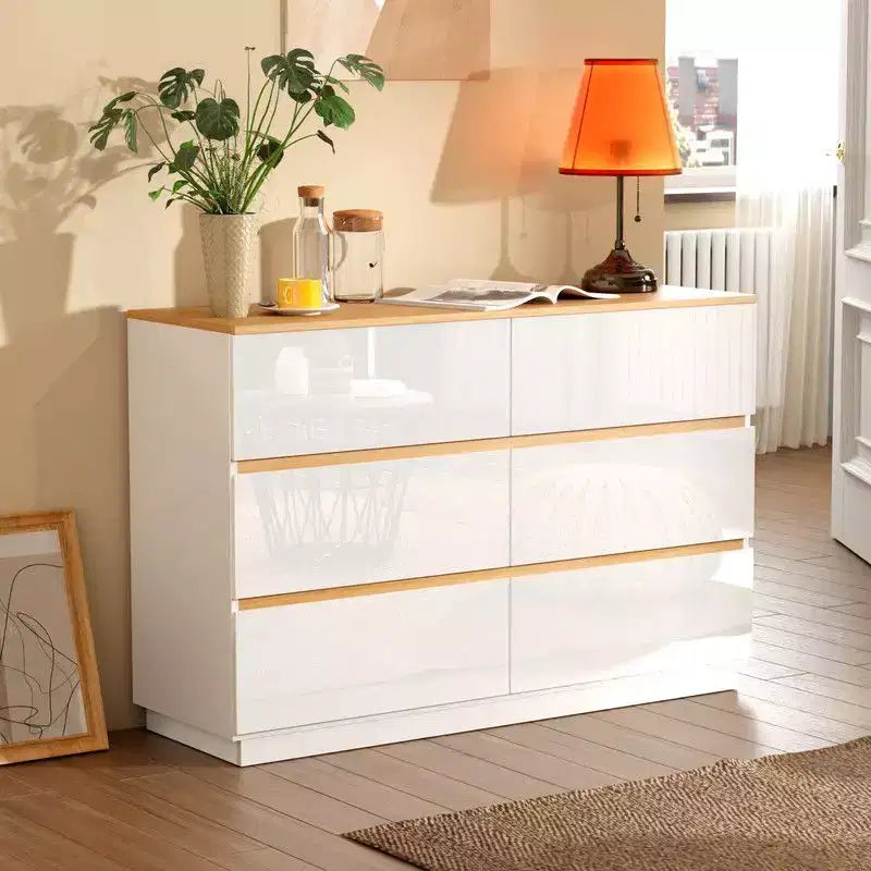 Karl Home 47 Inch Two Row Six Drawer Contrast Color Dresser