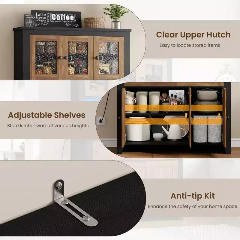 Meuble de rangement haut de cuisine avec station de recharge, Armoire de rangement de cuisine moderne