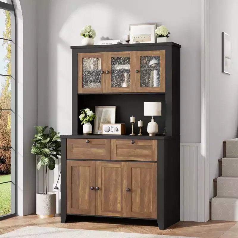 Meuble de rangement haut de cuisine avec station de recharge, Armoire de rangement de cuisine moderne