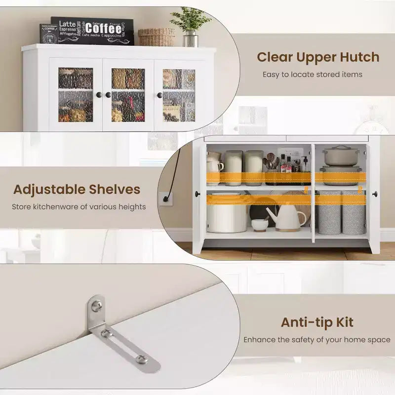 Meuble de rangement haut de cuisine avec station de recharge, Armoire de rangement de cuisine moderne