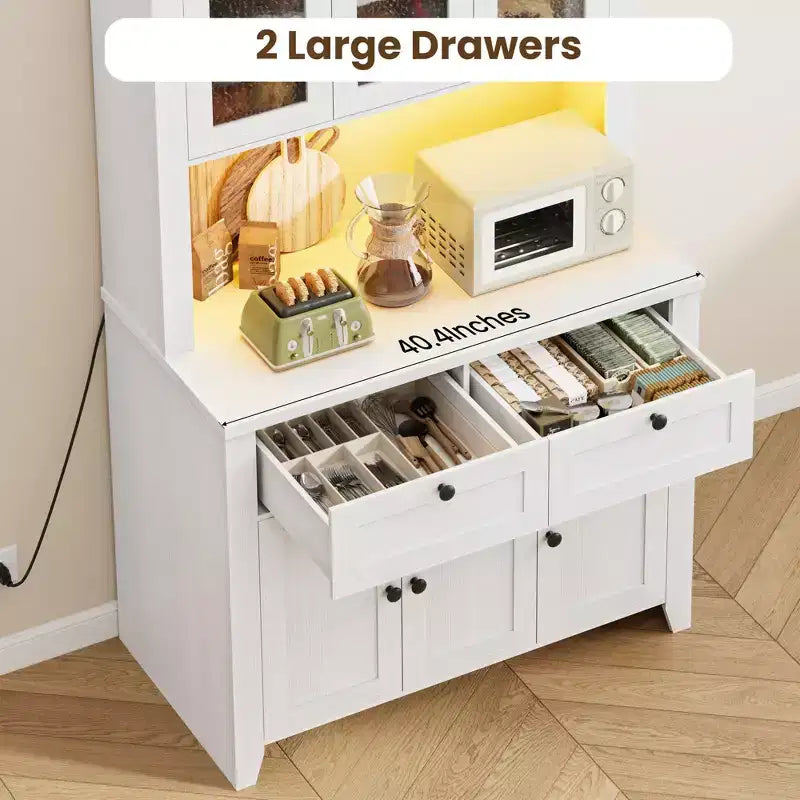 Meuble de rangement haut de cuisine avec station de recharge, Armoire de rangement de cuisine moderne