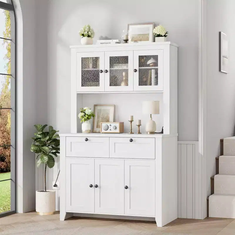Meuble de rangement haut de cuisine avec station de recharge, Armoire de rangement de cuisine moderne