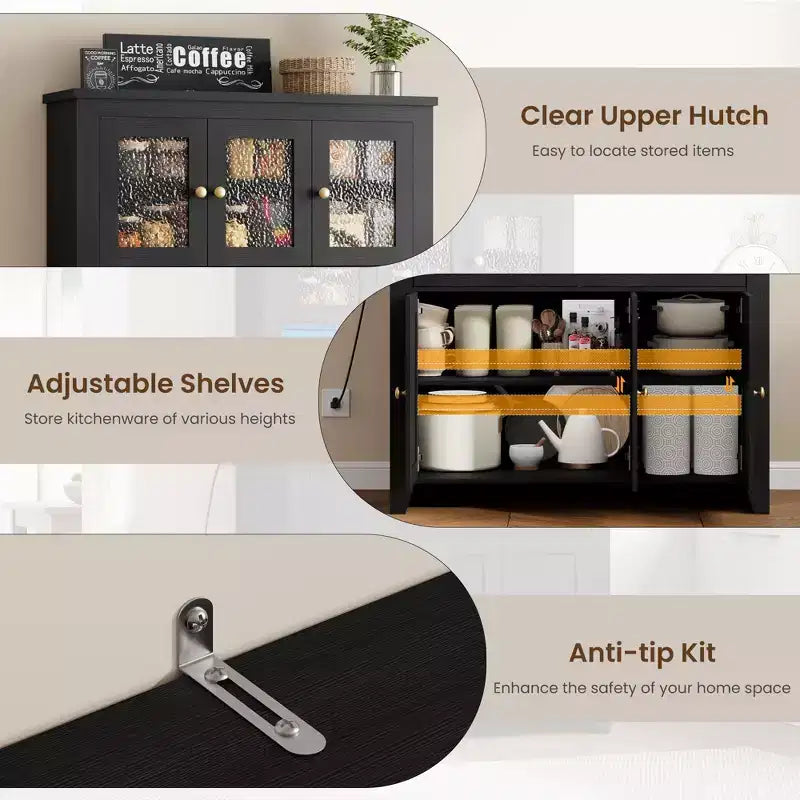 Meuble de rangement haut de cuisine avec station de recharge, Armoire de rangement de cuisine moderne