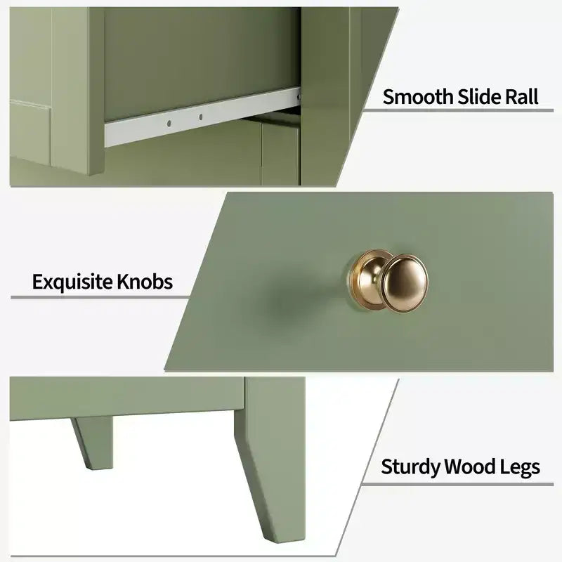 Commode de chambre à 5 tiroirs, chiffonnier haut moderne avec poignées métalliques