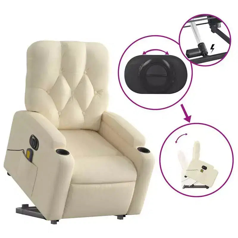 Fauteuil inclinable de massage relevable gris foncé