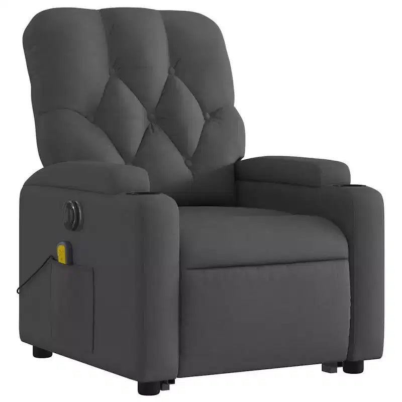 Fauteuil inclinable de massage relevable gris foncé
