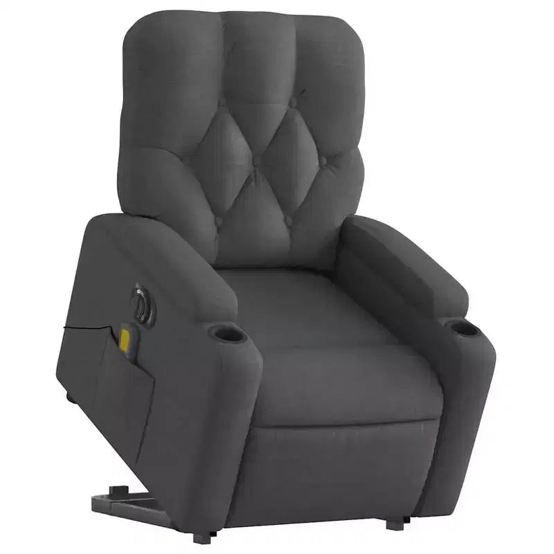 Fauteuil inclinable de massage relevable gris foncé