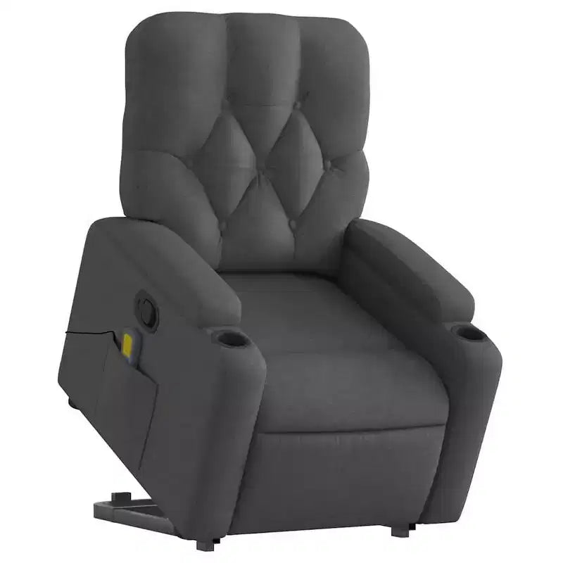 Fauteuil inclinable de massage relevable gris foncé
