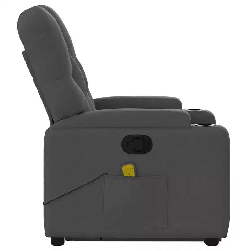 Fauteuil inclinable de massage relevable gris foncé
