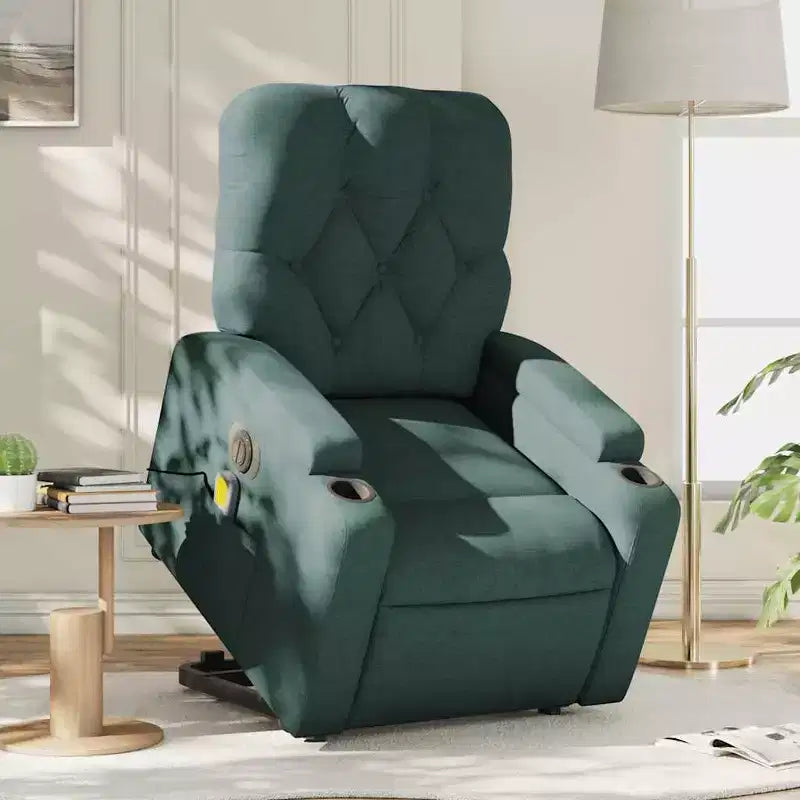 Fauteuil inclinable de massage relevable gris foncé