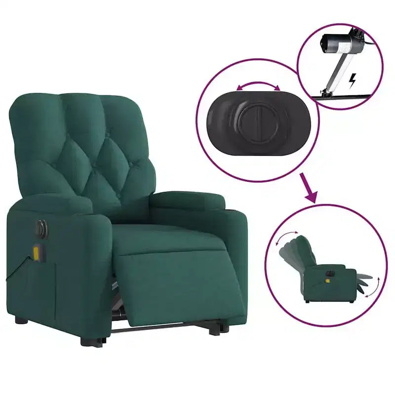 Fauteuil inclinable de massage relevable gris foncé