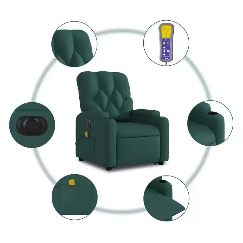 Fauteuil inclinable de massage relevable gris foncé