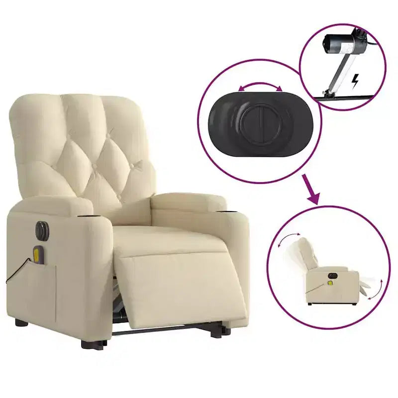 Fauteuil inclinable de massage relevable gris foncé