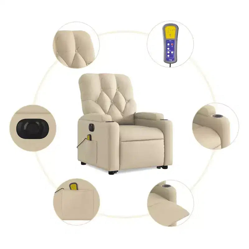 Fauteuil inclinable de massage relevable gris foncé