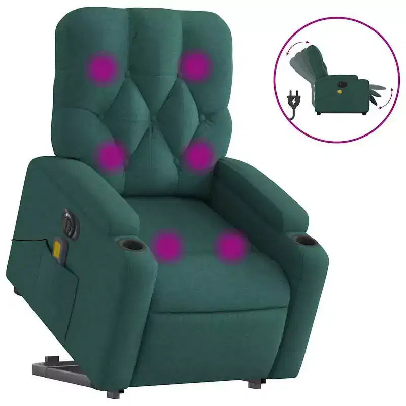 Fauteuil inclinable de massage relevable gris foncé