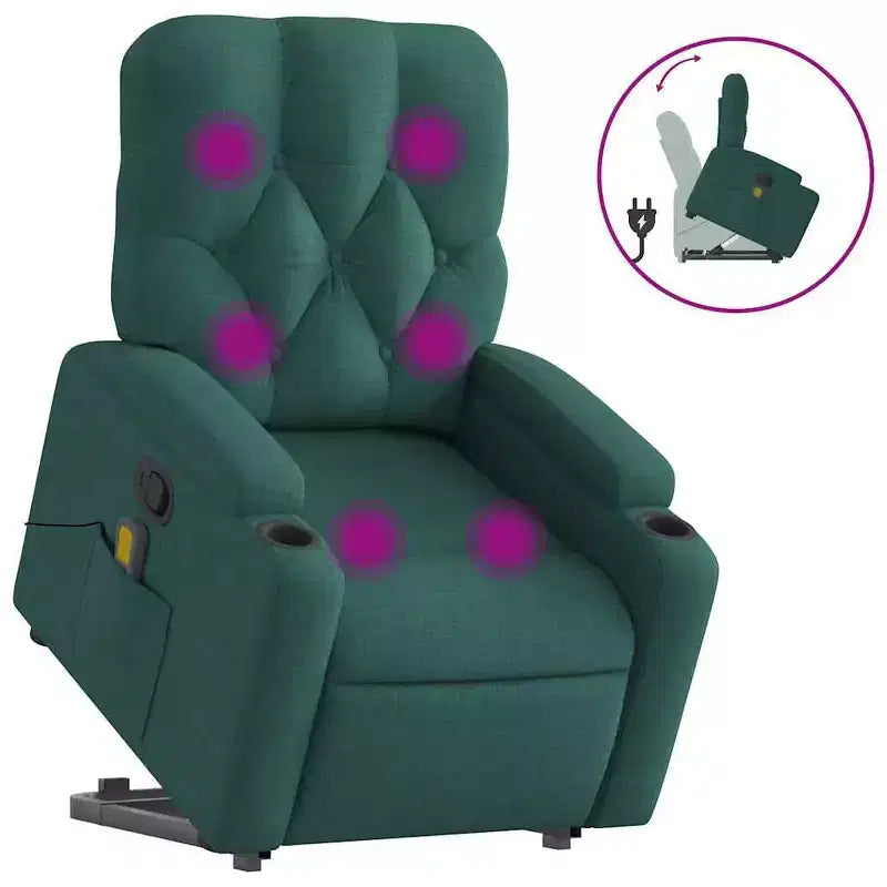 Fauteuil inclinable de massage relevable gris foncé