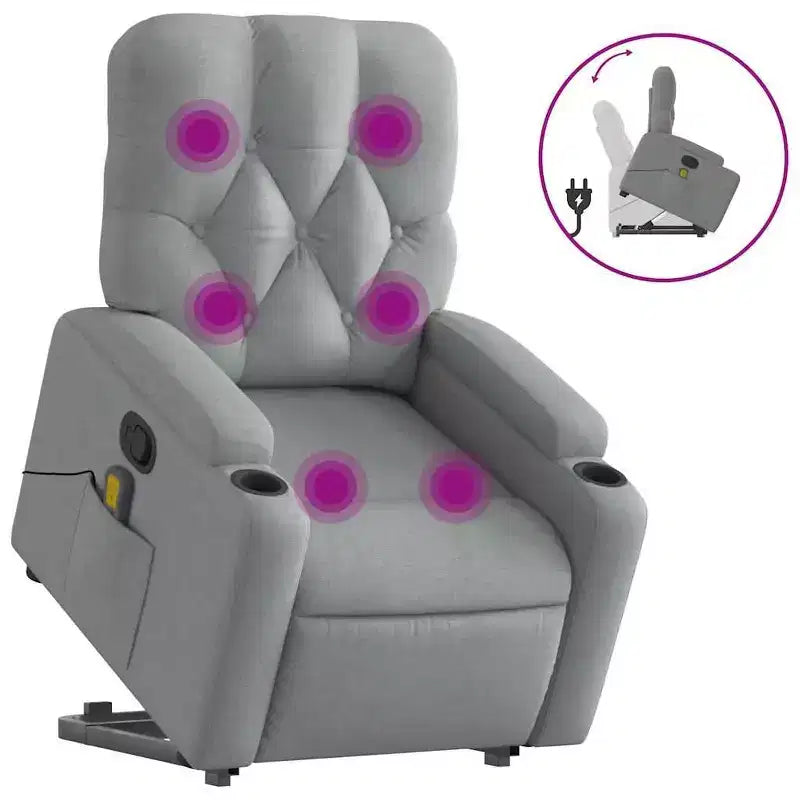 Fauteuil inclinable de massage relevable gris foncé