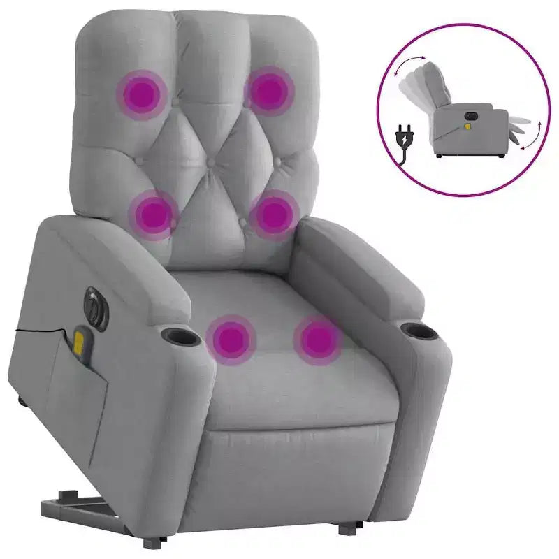 Fauteuil inclinable de massage relevable gris foncé