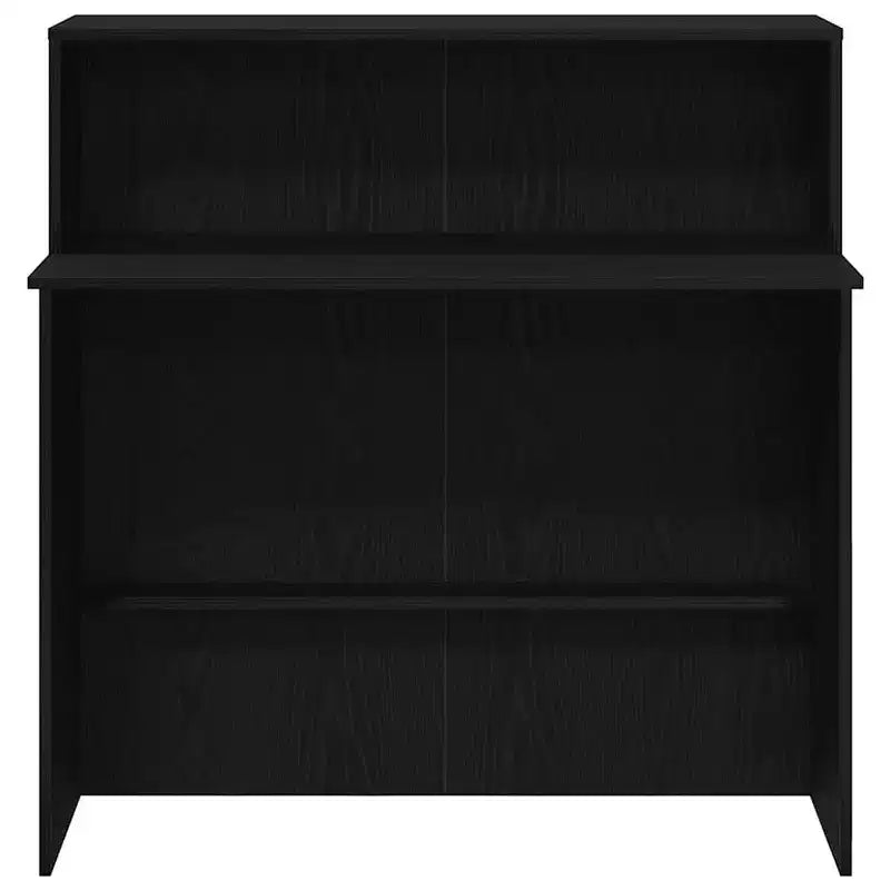 Bureau de réception noir 100x50x103,5 cm en bois d'ingénierie