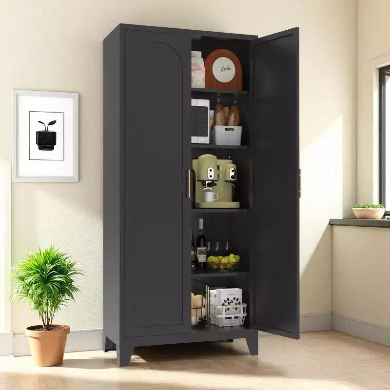 Armoire de rangement en métal à 2 portes et étagères réglables, 71''