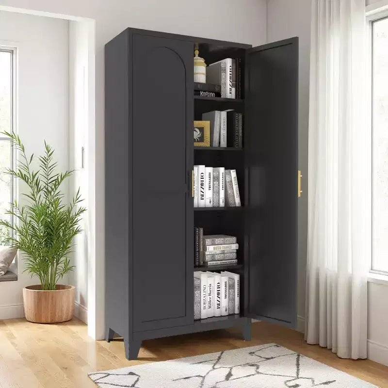 Armoire de rangement en métal à 2 portes et étagères réglables, 71''