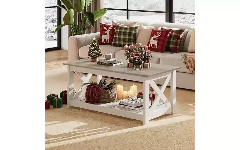 Table basse de ferme pour salon, table basse rustique 40.1