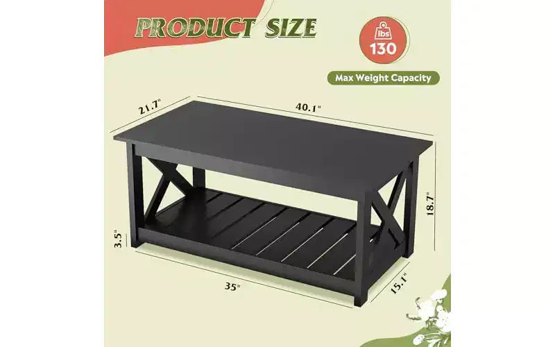 Table basse de ferme pour salon, table basse rustique 40.1