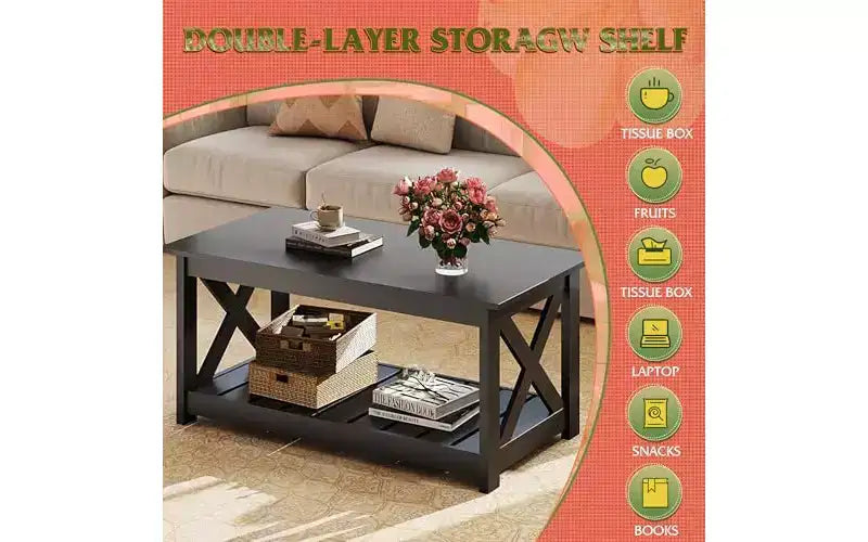 Table basse de ferme pour salon, table basse rustique 40.1