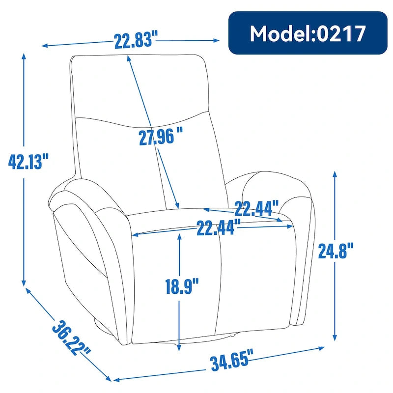 Leatheraire Swivel and Rocker Power Recliner Chair with Lumbar Support, Max Swivel Degree 270, USB and Type-C Ports