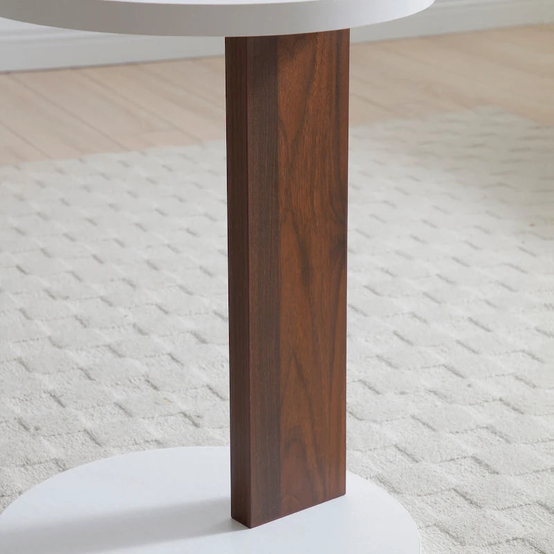 2 Set Coffee table,Rotating Table with 2 Drawers,High wood 2-Tier Center Table with Storage,Square Table with Swivel Tabletop