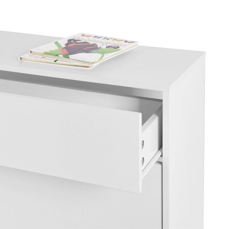 Freestanding Shoe Rack Storage Organizer with Drawers & Metal Legs, Modern Shoe Storage Cabinet with 2 Flip Drawers