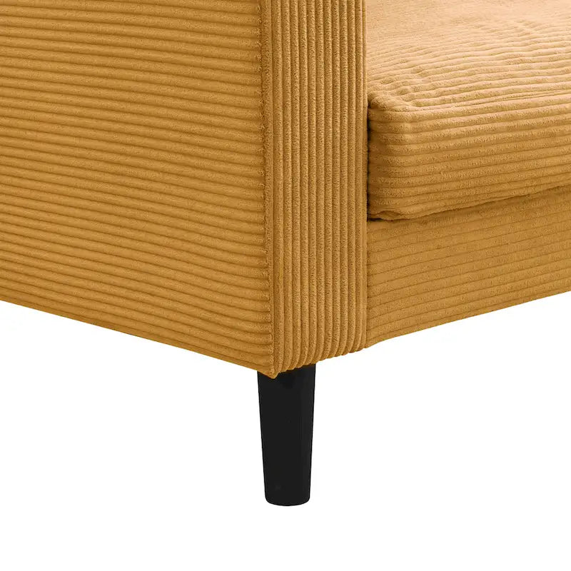 5-Seat Corduroy Sofa Set (3-Seater + 2-Seater) with High-Density Sponge Cushions & Sturdy Hardwood Frame