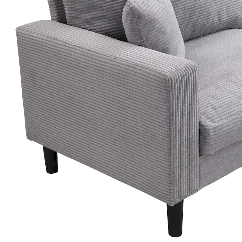 5-Seat Corduroy Sofa Set (3-Seater + 2-Seater) with High-Density Sponge Cushions & Sturdy Hardwood Frame
